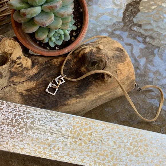 Necklace-Suede, sterling. - Picture 1 of 2